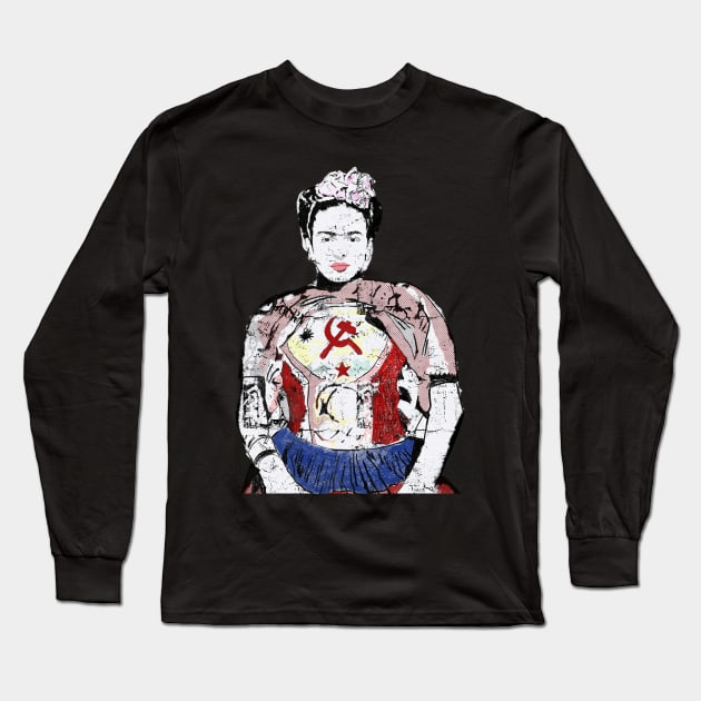 Frida Kahlo Long Sleeve T-Shirt by WellRed